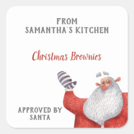 Adesivo Quadrado Bolos de Natal Personalizados do Papai Noel Natal