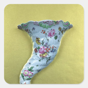 Adesivo Quadrado Bolso da parede do cornucopia de Worcester, c.1760