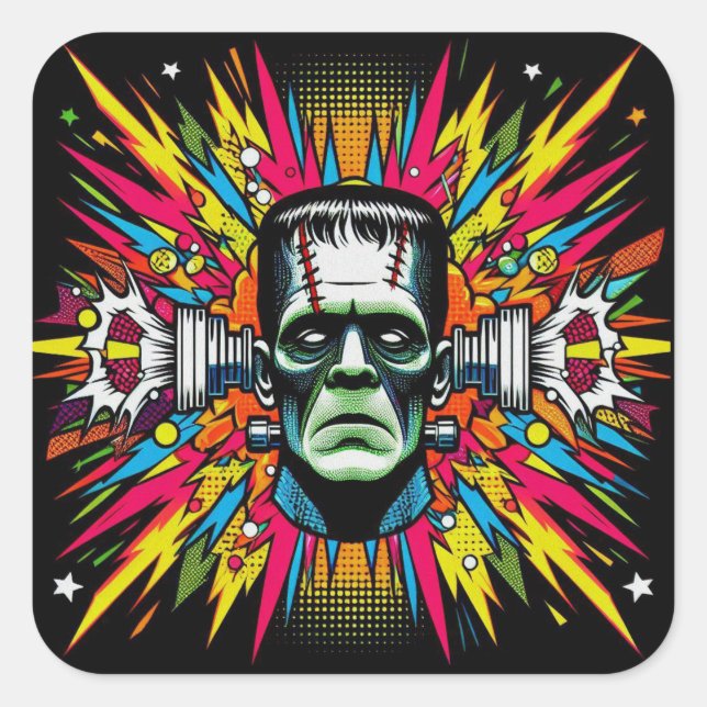 Adesivo Quadrado  "Bolt Blowing Monster" (Frente)