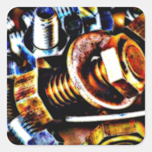 Adesivo Quadrado Bolts Pop Art