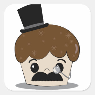 Adesivo Quadrado Bom bigode alegre