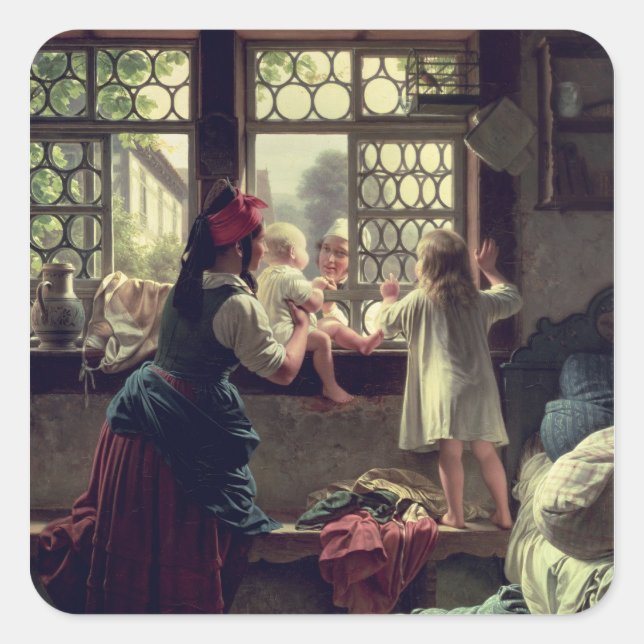 Adesivo Quadrado Bom dia, querido padre (Frente)