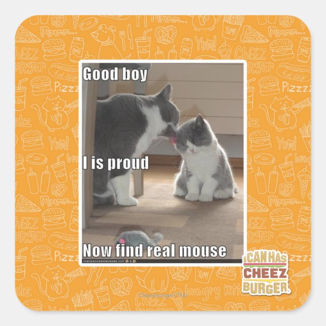 Adesivo Quadrado Bom menino (Frente)