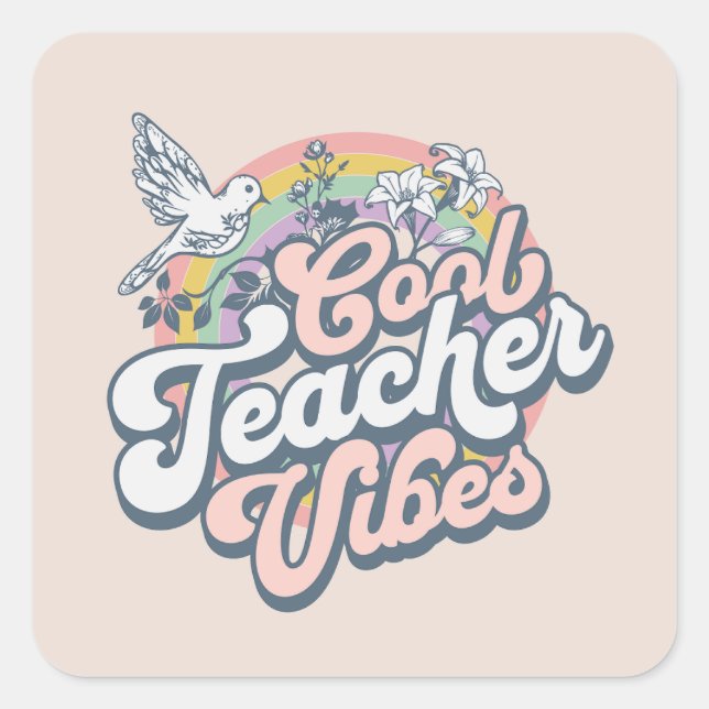 Adesivo Quadrado Bom Professor Vibes (Frente)