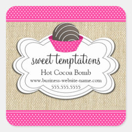 Adesivo Quadrado Bomba de chocolate quente