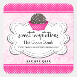 Adesivo Quadrado Bomba de chocolate quente com cacau