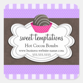 Adesivo Quadrado Bomba de chocolate quente com cacau