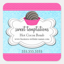 Adesivo Quadrado Bomba de chocolate quente com cacau