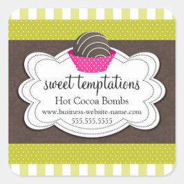 Adesivo Quadrado Bomba de chocolate quente com cacau