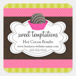 Adesivo Quadrado Bomba de chocolate quente com cacau