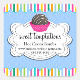 Adesivo Quadrado Bomba de chocolate quente com cacau