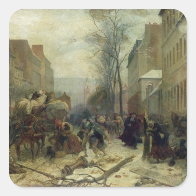 Adesivo Quadrado Bombardeio de Paris em 1871 (Frente)