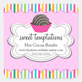 Adesivo Quadrado Bombas de chocolate quente