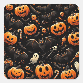 Adesivo Quadrado Bombas e morcegos