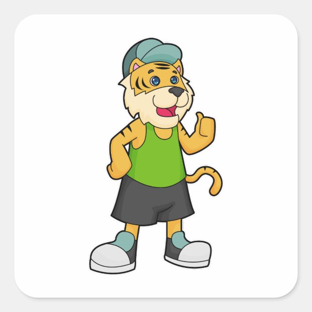 Adesivo Quadrado Boné Tiger (Frente)