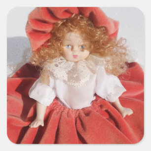 Adesivo Quadrado boneca da porcelana