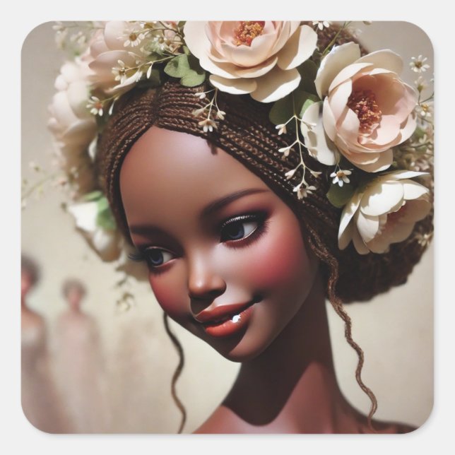 Adesivo Quadrado "Bonecas encantadas: Guardiões dos sonhos e Precio (Frente)