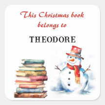 Boneco de Neve de Natal Crianças Este Livro Perten