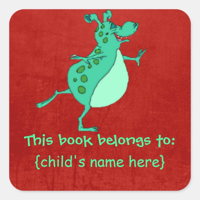 Adesivo Quadrado Bonita Alienígena Verde Ignorante - Livro Pertence (Frente)