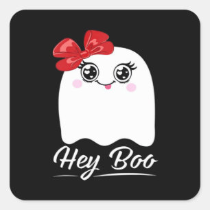 Adesivo Quadrado Bonita Boo Halloween