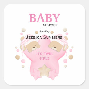 Adesivo Quadrado Bonita Dormência Ursinho Grelha Bebê Grelha Chá