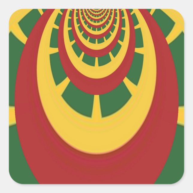 Adesivo Quadrado Bonita e Incrível Impressão de Arte de Cores Massa (Frente)