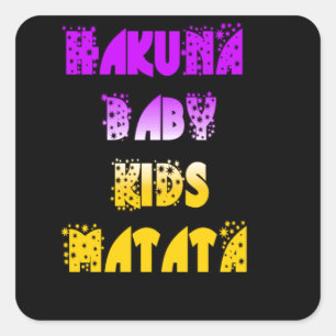 Adesivo Quadrado Bonita Impressão de Arte de Hakuna Matata