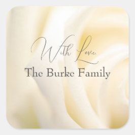 Adesivo Quadrado Bonita Impressão de Rosa Branca