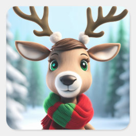 Adesivo Quadrado Bonita Reindeer