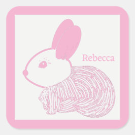 Adesivo Quadrado Bonitinho bonitinho de rosa Rebecca