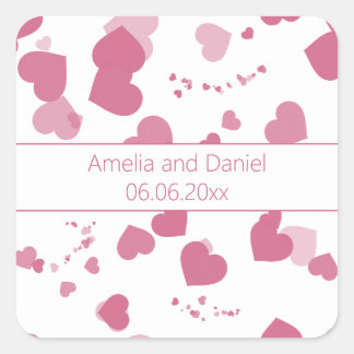 Adesivo Quadrado Bonito Amor Cardíaco Personalizado Vinheta de Casa