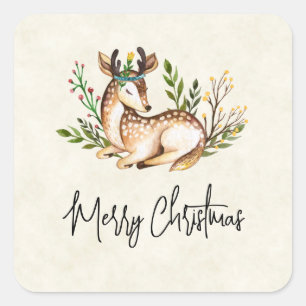 Adesivo Quadrado Bonito Aquarela Depender Boho No Natal