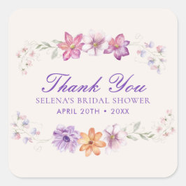 Adesivo Quadrado Bonito Borboletas Chá de panela Floral