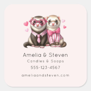 Adesivo Quadrado Bonito Casal Externo no Amor