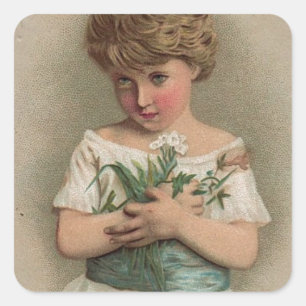 Adesivo Quadrado Bonito e modesta ilustração de vintage