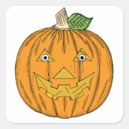 Adesivo Quadrado Bonito Jack Laranja O Lanterna Pumpkin