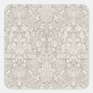 Adesivo Quadrado Bonito Linen White Lace Antique de Casamento 