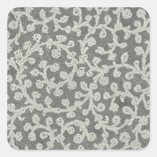 Adesivo Quadrado Bonito Linen White Lace Antique de Casamento 