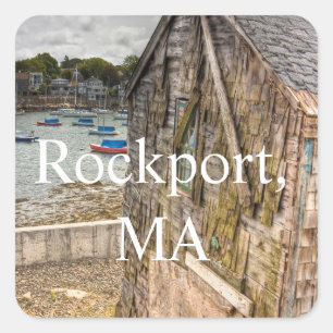 Adesivo Quadrado Bonito Little Beach Shack Rockport, MÃES