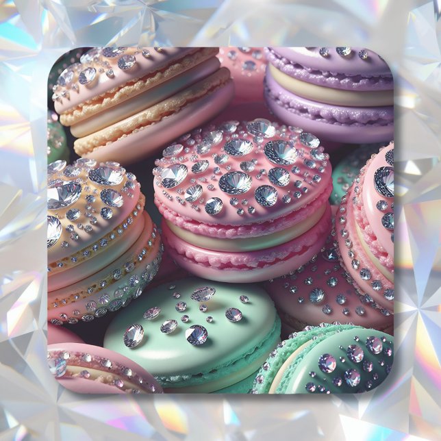 Adesivo Quadrado Bonito Macaron Bling (Criador carregado)