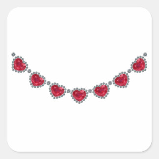 Adesivo Quadrado Bonito mulher Ruby Necklace