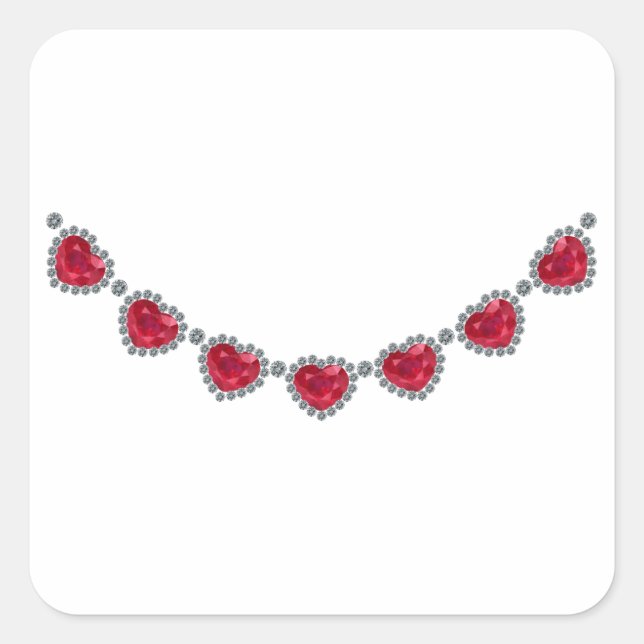 Adesivo Quadrado Bonito mulher Ruby Necklace (Frente)