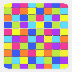 Adesivo Quadrado Bonito Padrão de Azulejo Mosaico Colorido Oferece-