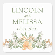 Bonito Peach e Casamento Floral Branco