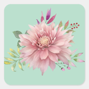 Adesivo Quadrado Bonito Teto e Pastel Cor de Água Rosa Floral