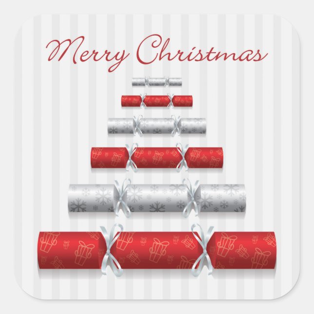 Adesivo Quadrado Bonitos de Natal elegantes (Frente)
