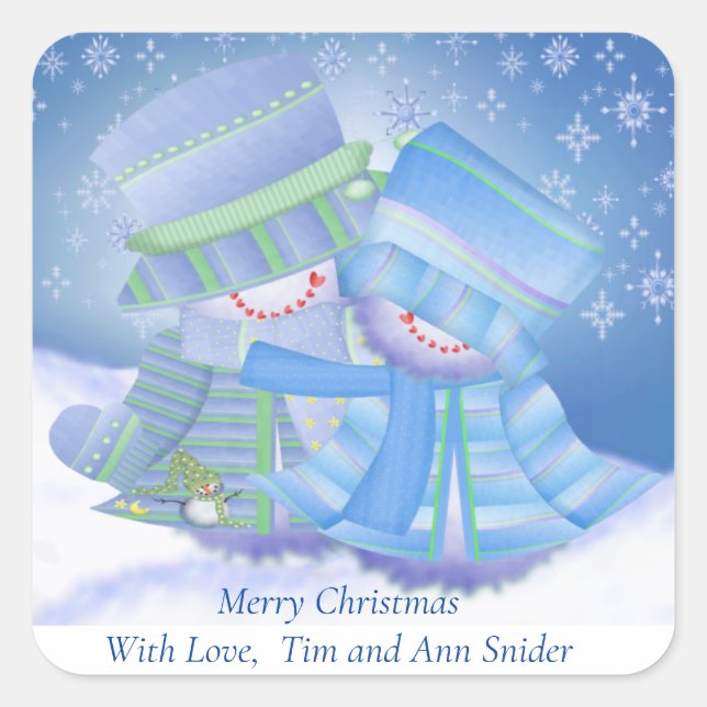 Adesivo Quadrado Bonitos presentes de Natal (Frente)