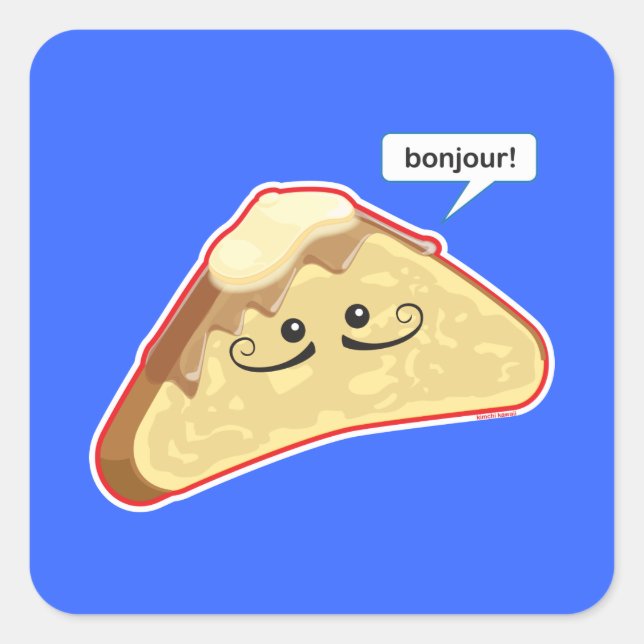 Adesivo Quadrado Bonjour! (Frente)