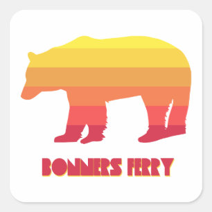 Adesivo Quadrado Bonners Ferry Idaho Rainbow Bear