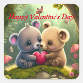 Adesivo Quadrado Bons animais apaixonados